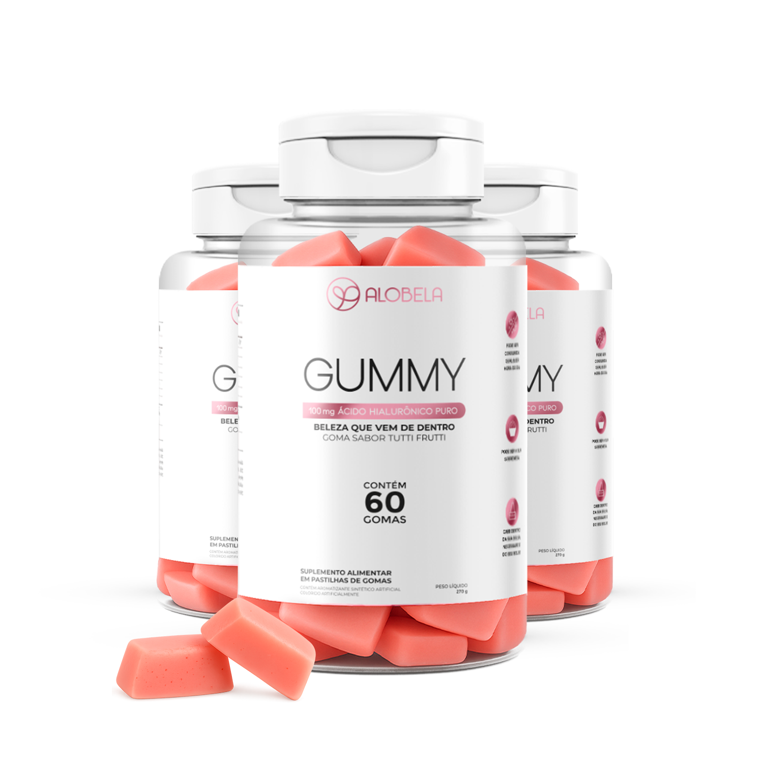 Pote Goma de Ácido Hialurônico Puro