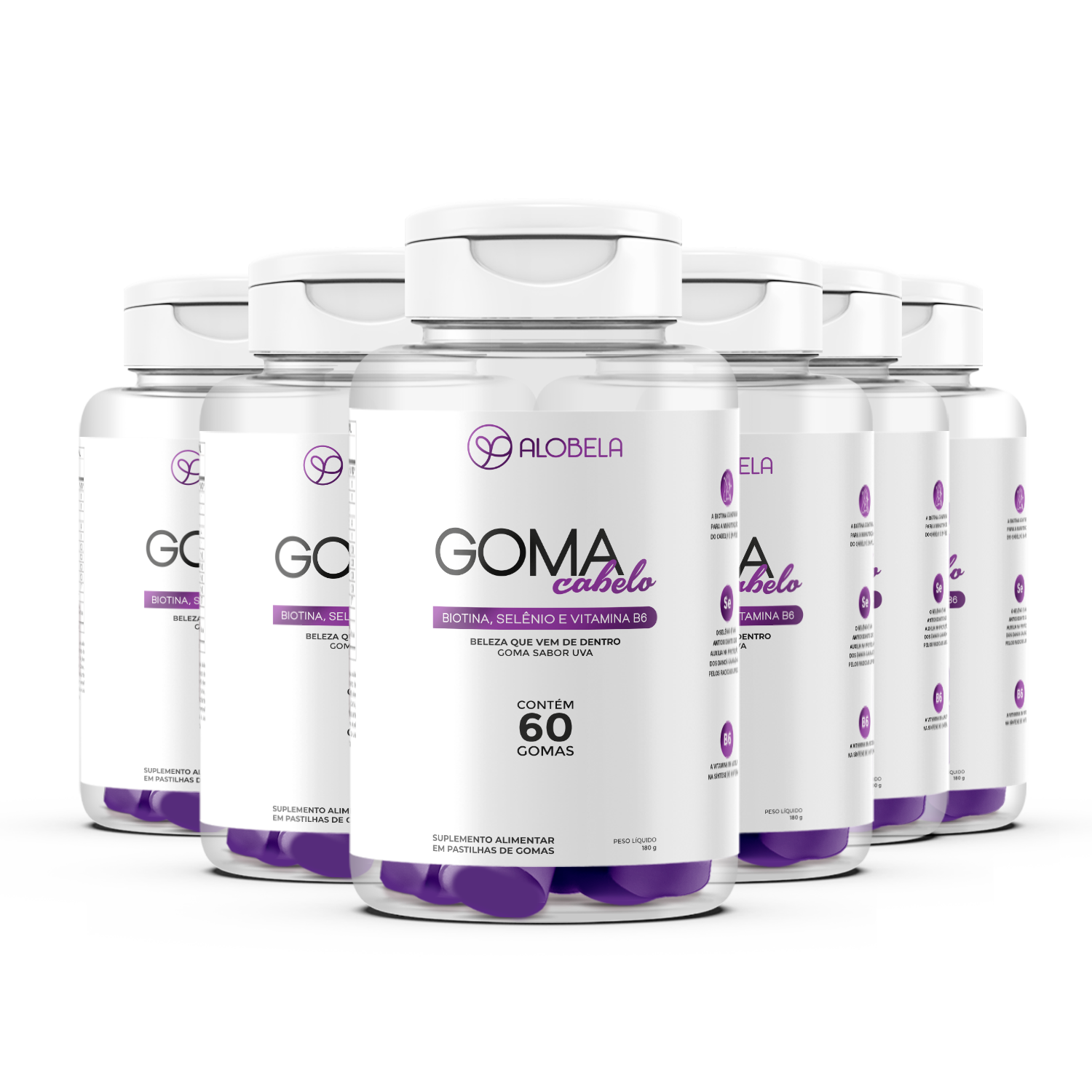 6 Potes Goma de Cabelo