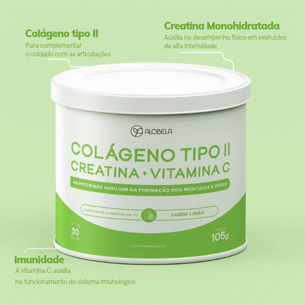 Creatina com Colágeno Tipo II e Vitamina C