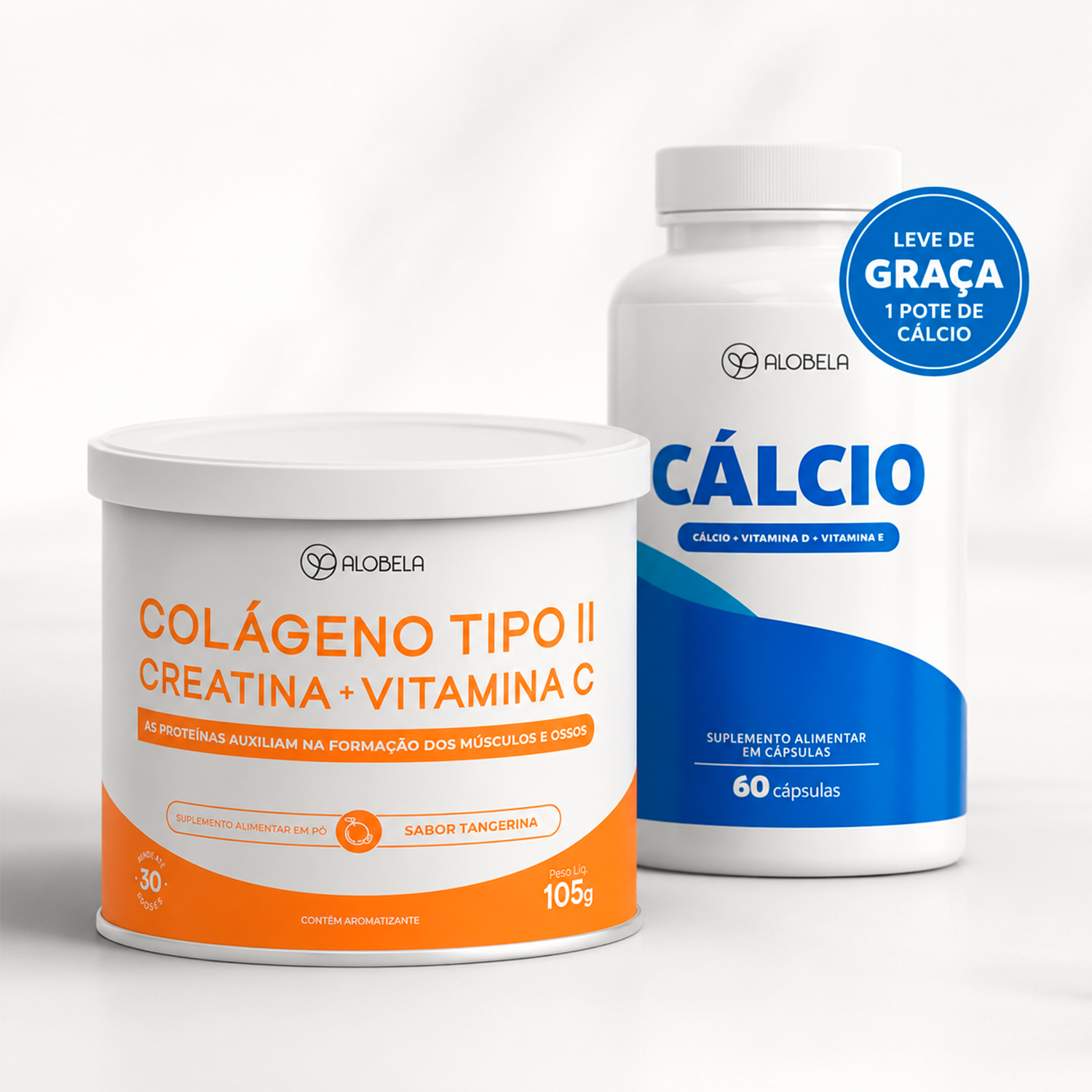 Creatina em pó Tangerina + Cálcio