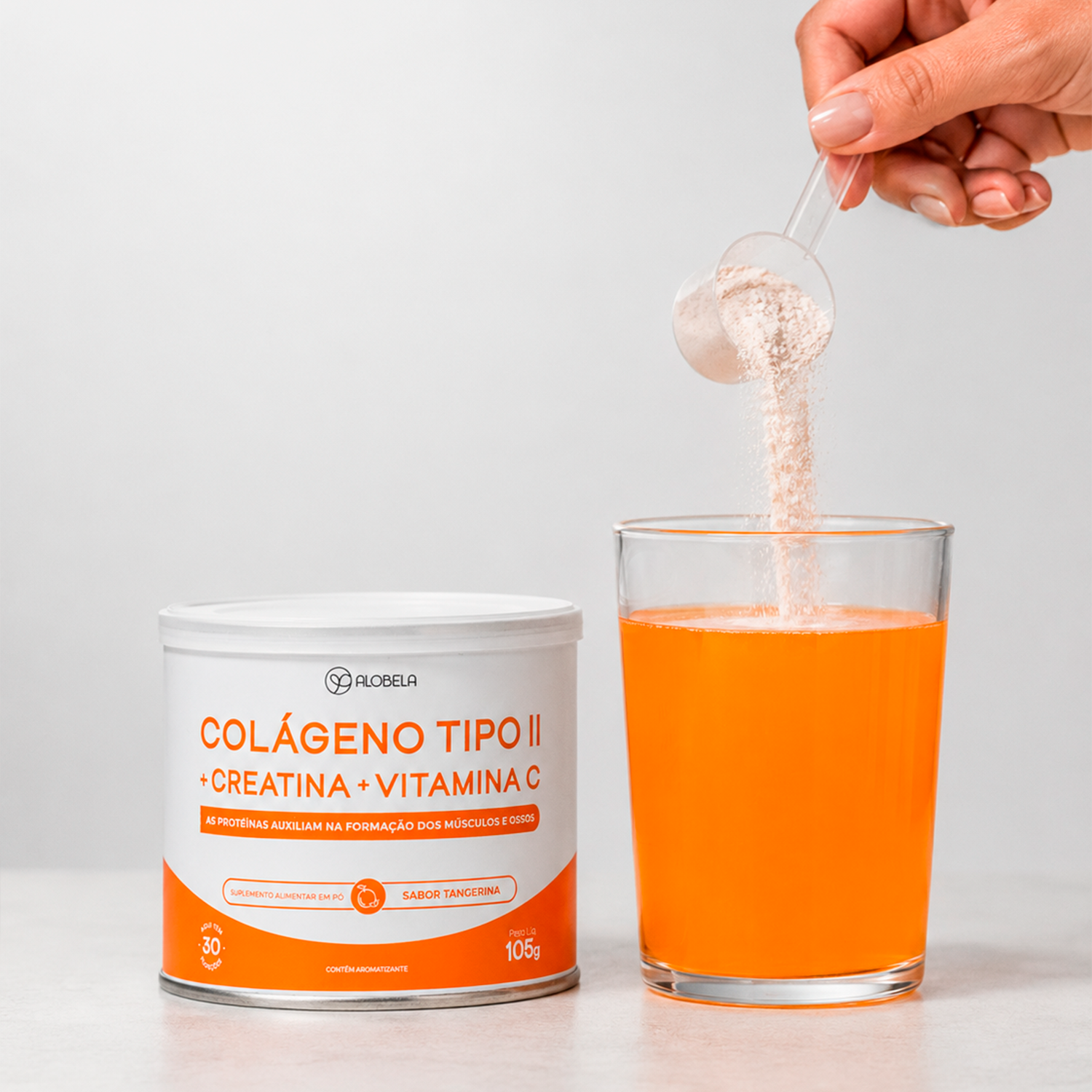Creatina em pó Tangerina + Cálcio